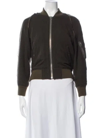 Pre-owned R13 Wool Bomber Jacket In Green