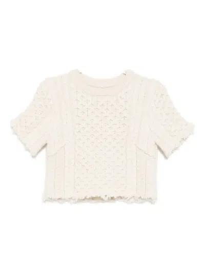 R13 Wool Knitted Top In Neutral