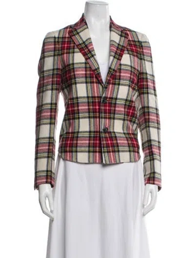 Pre-owned R13 Wool Plaid Print Blazer In Multi