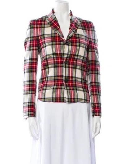 Pre-owned R13 Wool Plaid Print Blazer In Multi