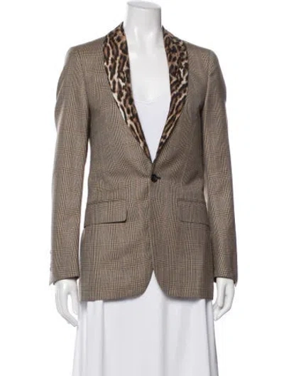 Pre-owned R13 Wool Plaid Print Blazer In Multi