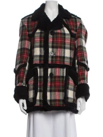 Pre-owned R13 Wool Plaid Print Jacket In Black