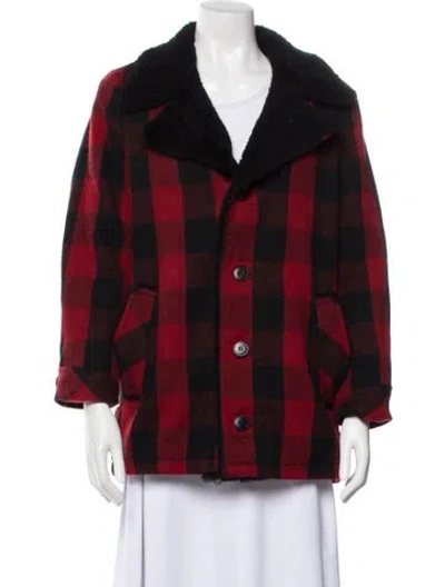Pre-owned R13 Wool Plaid Print Jacket In Red