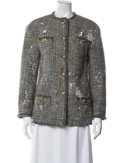 Pre-owned R13 Wool Tweed Pattern Jacket In Blue