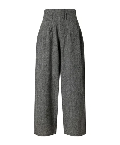 R13 Wool Wide-leg Pants In Black