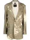 R13 Oversized Ragged Blazer In Brown