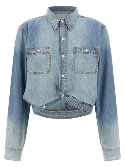 R13 Wrap Around Shirt In Blue