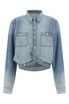 R13 Wrap Around Trucker Jacket In Blue