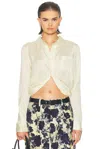 R13 Wrap Around Shirt In White