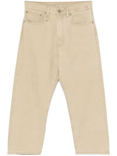 R13 X-bf Jeans In Khaki Herringbone Twill