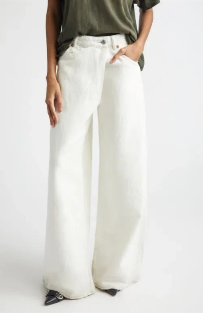 R13 X-bf Crossover Wide Leg Jeans In White