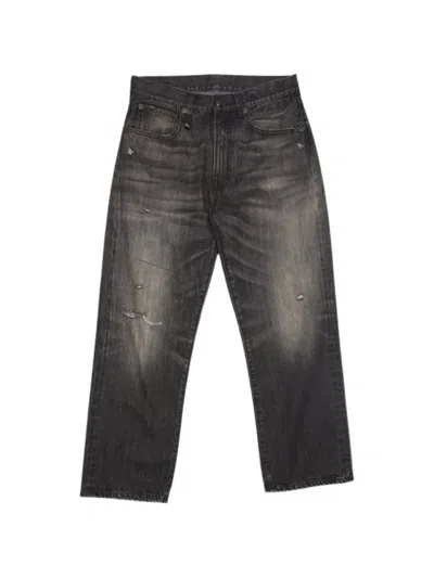 R13 X-bf Distressed Jeans In Black