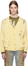 R13 Yellow Boyfriend Cardigan In Yellow