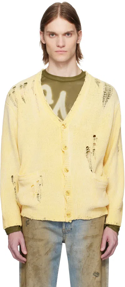 R13 Yellow Boyfriend Cardigan