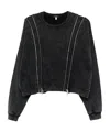 R13 Zippered Crewneck Clothing In Black
