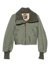 R13 Zip-up Bomber Jacket In Green