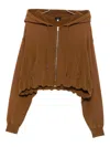 R13 Zip-up Hoodie In Brown