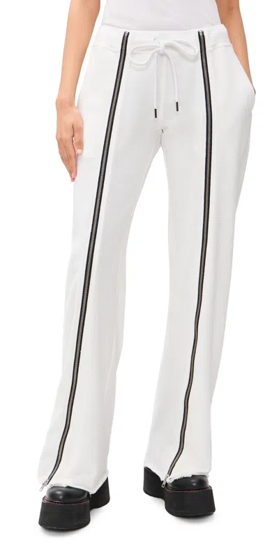 R13 Zippered Wide Leg Sweatpants White