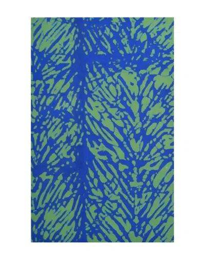 R16 Batik Leaf Hand-made Contemporary Indoor/outdoor Rug In Multi