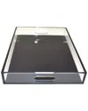 R16 Black Square Lucite Tray In Black