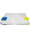 R16 Blue/yellow Handle Trays In Transparent