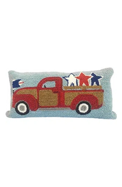 R16 Home Americana Vintage Truck Indoor/outdoor Throw Pillow In Blue Multi