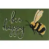 R16 Home Bee Happy Tufted Doormat In Green Yellow