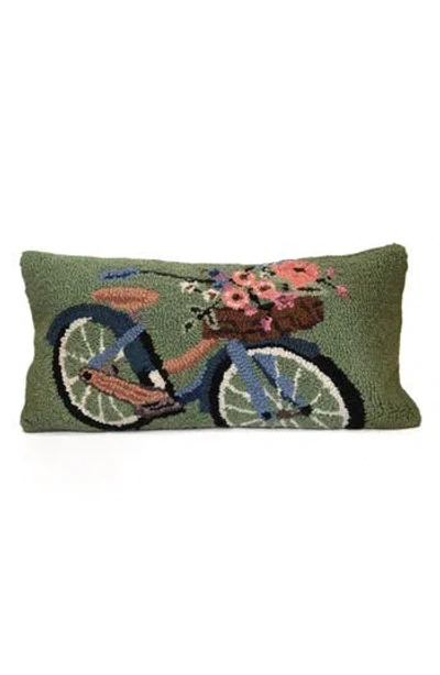 R16 Home Blossom Bike Fern Indoor/outdoor Tufted Pillow In Multi