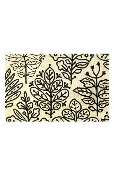 R16 Home Botanical Tile Doormat In Ivory Multi