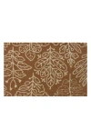 R16 Home Botanical Tile Doormat In Spice Tan White