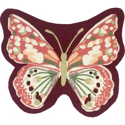 R16 Home Butterfly Rug In Red/ Multi