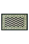 R16 Home Chevron Border Indoor/outdoor Doormat In Black White