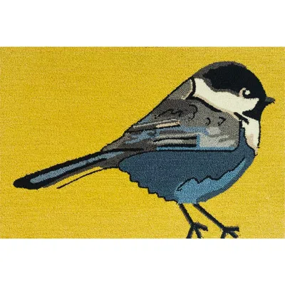 R16 Home Chickadee Doormat In Yellow/blue Moon