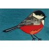 R16 Home Chickadee Tufted Doormat In Teal Multi