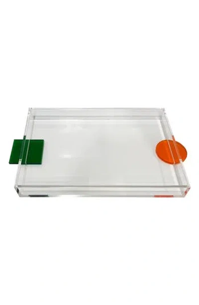 R16 Home Color-pop Acrylic Tray In Clear/orange