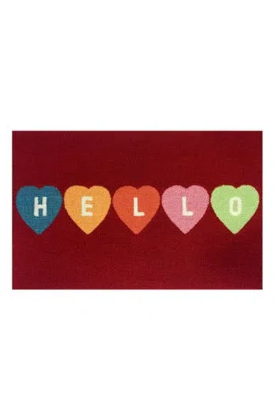 R16 Home Convo Heart Doormat In Red Multi