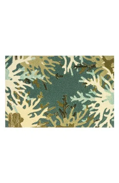 R16 Home Coral Border Indoor/outdoor Doormat In Green