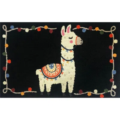 R16 Home Craft Llama Door Mat In Black Multi