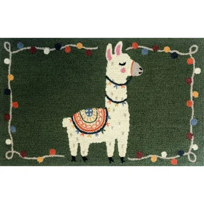 R16 Home Craft Llama Door Mat In Fern Multi