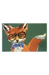 R16 Home Dapper Fox Door Mat In Green Multi