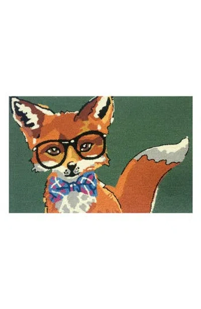 R16 Home Dapper Fox Door Mat In Green Multi