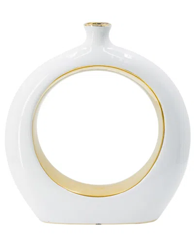 R16 Home Deco Open Vase In White
