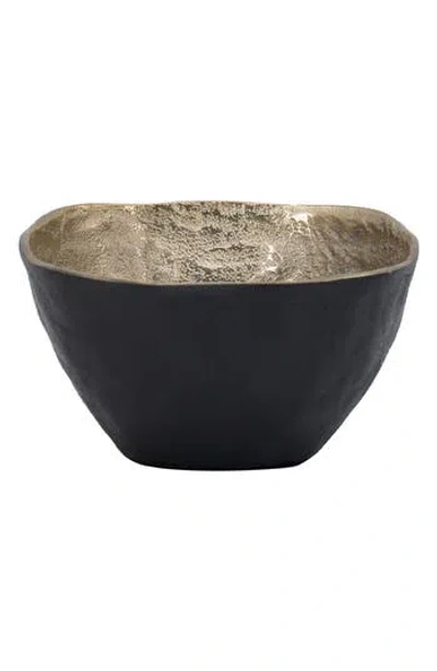 R16 Home Decorative Square Bowl In Black/ Gold