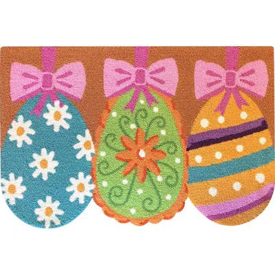 R16 Home Easter Egg Scallop Doormat In Brandy Multi