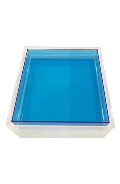 R16 Home Encased Color Lucite Tray In Clear/blue