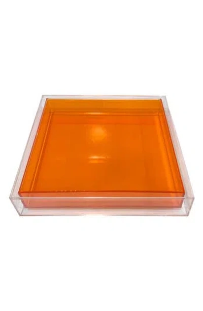 R16 Home Encased Color Lucite Tray In Clear/orange