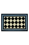 R16 Home Harlequin Checkered Doormat In Blue/white/black
