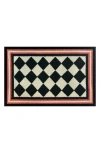 R16 Home Harlequin Checkered Doormat In Coral/white/black