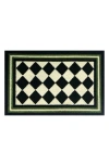 R16 Home Harlequin Checkered Doormat In Fern/white/black