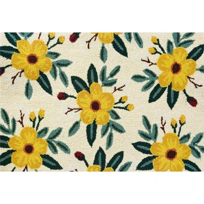 R16 Home Harper Floral Doormat In Cream Multi